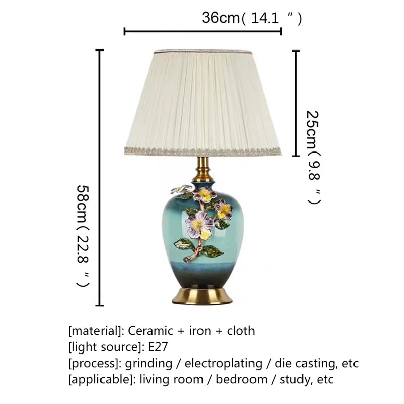 Modern Table Lamps Enamel Ceramic Desk Lighting LED for Home Creative Hotel Bedroom Decoration