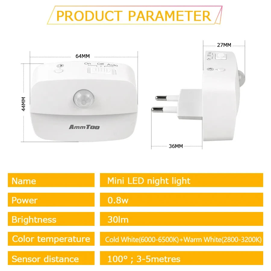 LED Night Light Motion Sensor Light