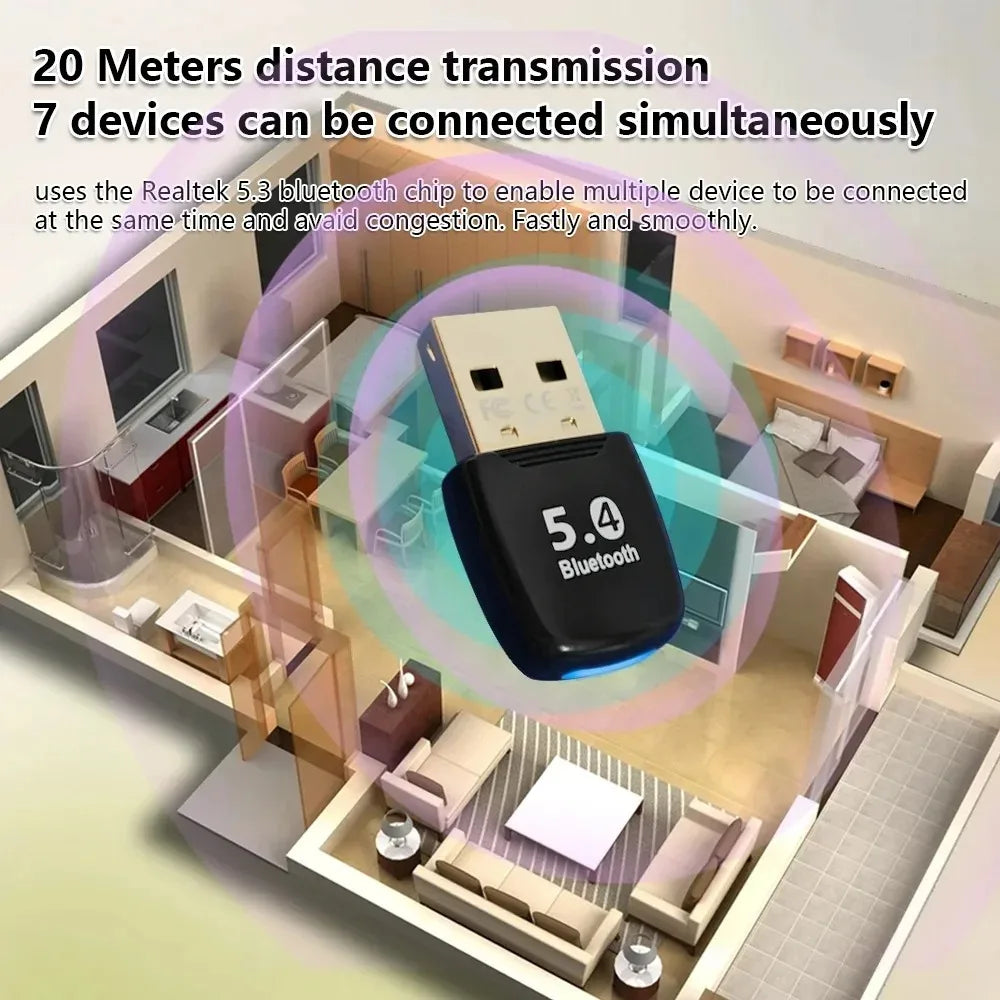 Bluetooth 5.4 Adapter USB Bluetooth Adaptador