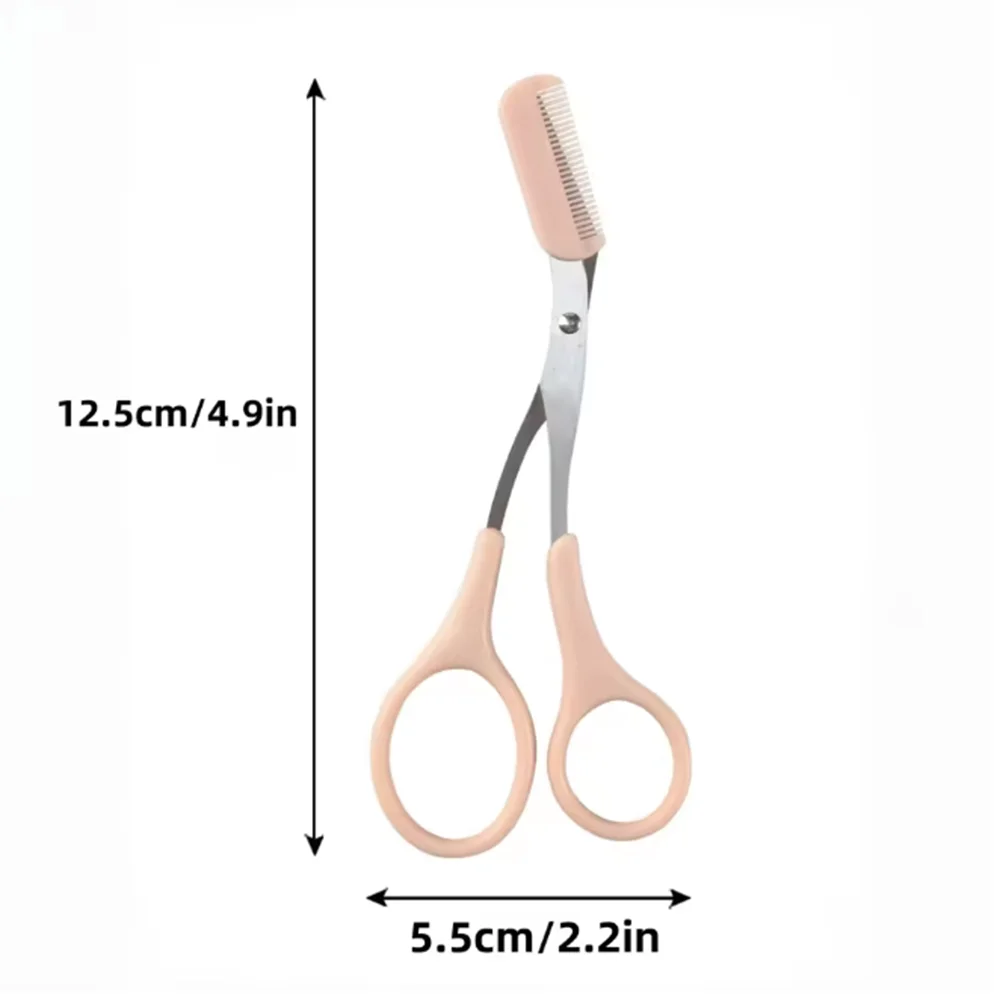 Stainless Steel Eyebrow Scissors with Comb