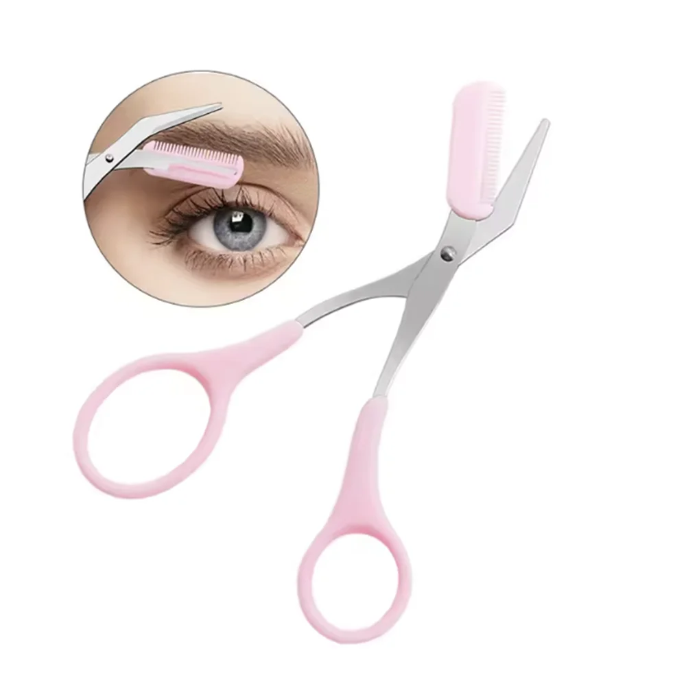 Stainless Steel Eyebrow Scissors with Comb
