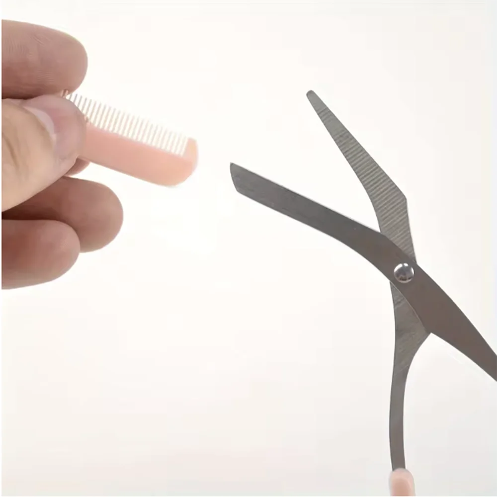 Stainless Steel Eyebrow Scissors with Comb