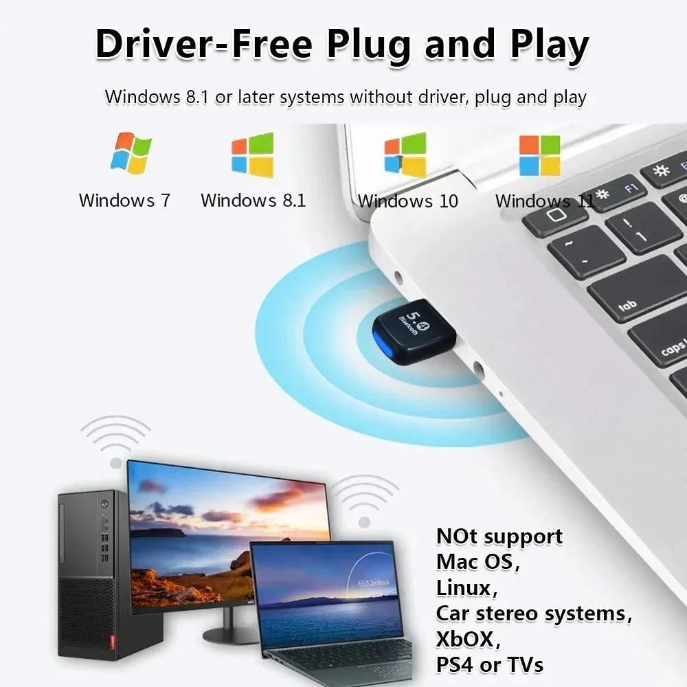 Bluetooth 5.4 Adapter USB Bluetooth Adaptador